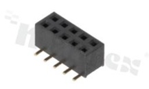 Listwa stykowa do PCB; w rastrze 2.00mm; 2x5 styków; montaż: SMD; żeńska; prosta; dwurzędowe; H=4.3mm