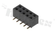 Listwa stykowa do PCB; w rastrze 2.00mm; 2x5 styków; montaż: SMD; żeńska; prosta; dwurzędowe; H=4.3mm