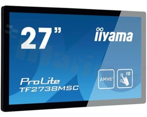 Monitor open-frame 27"; 16:9; IPX1 front; typ dotyku: CTP; 16.7M kolorów; 1920x1080; jasność 255 nitów; kontrast 3000:1; kąt widzenia 178/178; DVI; HDMI; DP; 2x Głośnik 3W; zasilanie 230V AC; VESA