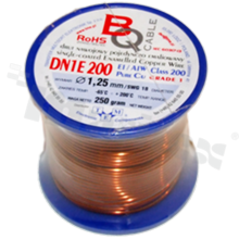 Insulated winding wire; with one layer of enamel insulation; diameter 1.25mm; SWG 18; -65+200 deg.C; 22m; 250g.