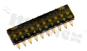 Przełącznik DIP Switch; SMD; 10-sekcyjny; raster 2.54mm
