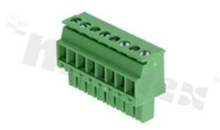 Pluggable terminal block; 3.50mm pitch; 8-ways; female; for wire 0.5-1.50mm2(28-16AWG); wire insertion direction 90° to plug-in direction; p.bronze contacts; brass cage; UL 300/8A
