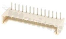 Header for PCB; pitch 2.00mm; 14-contacts; THT; male; side entry