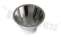 Reflektor do diod LED COB; kąt rozsyłu: 15 stopni FWHM; ilość diod: 1; rozmiar: okrąg 74mm; wysokość: 44.2mm; rodzaj materiału: aluminium; sposób mocowania: gniazdo