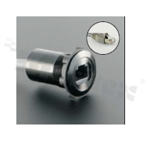 Gniazdo RJ45; żeńskie; otwór montażowy 22mm; podłączenie na wtyk RJ45 męski; długosć przewodu 60cm; korpus czarny; stop aluminium.