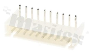Header for PCB; pitch 2.50mm; 10-contacts; THT; male; side entry; 250V/2A