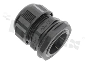 Cable gland PG21; nylon; PG21 13-18mm; black;flat O-ring; with lock-nut