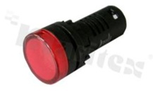 Lampka sygnalizacyjna; 22mm; zacisk śrubowy; plastik; podświetlenie pełne czerwone LED 12V; IP65. 