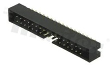 Full shrouded header for PCB; pitch 2.00mm; 34-contacts; THT; male; top entry
