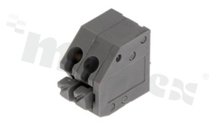 Listwa zaciskowa do PCB; w rastrze 3.5mm; 2-torowa; skośne wejście przewodu; na przewód 0.2-1.5mm2( 22-16 AWG); szara; ze stykiem sprężynowym; UL 300V/8A