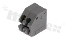 PCB terminal block; pitch 3.5mm; 2-ways; oblique entry; range wire 0.2-1.5mm2 (AWG 22-16); spring-loaded; grey; UL 300V/8A