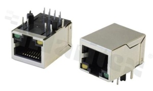 Gniazdo RJ45; 8-stykowe; montaż: THT; kątowe; ekranowane; gabaryt 8; grubość pokrycia 6u" Au