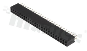 Pin Header; pitch 2.54mm; 2x25 pins; assembly: THT; female; straight; double row