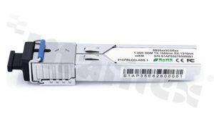 Moduł BIDI (WDM) SFP; 1.25Gbps; światłowód jednomodowy; 20km; 1550/1310nm; złącze SC; temperatura pracy: -40+85 st.C