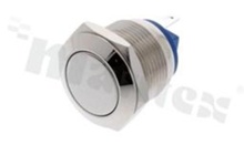 Push button switch; monostable; 19mm; solder terminals; nickled; IP65