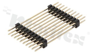 Listwa stykowa do PCB; w rastrze 2.00mm; 2x10 styków; montaż: THT; męska; prosta; dwurzędowe 2-poziomowa; 5.0/24.0/5.0mm