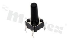 Przełącznik Tact Switch; THT; wymiary korpusu 6.0x6.0; h=12mm; pionowy; o sile nacisku 160gf; przycisk okrągły