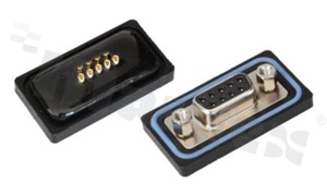 Socket D-sub, 9 contacts, female, shielded, for panel, screw, IP68
