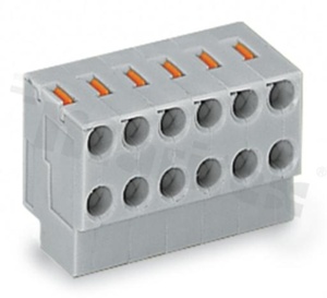 PCB terminal block;socket; 2.50mm raster; 2-track; 4 contacts; for 0.14-0.50mm2 (26-20 AWG) wire; with spring contact; grey; UL: 300V/2A