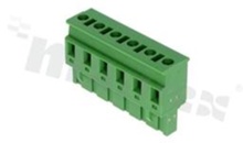 Pluggable terminal block; 7.50mm pitch; 6-ways; female; for wire 2.50mm2(28-12AWG); wire insertion direction 90° to plug-in direction; p.bronze contacts; brass cage; UL 300V/15A TUV 400V/10A