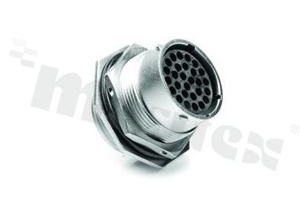 Amphenol Eco-Mate RM; gniazdo 28-stykowe; żeńskie; 13A; rozmiar obudowy 20; rozmiar kontaktu: 16; kontakty kupowane oddzielnie; IP67