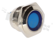 Lampka sygnalizacyjna; 16mm; terminale do lutowania; stal nierdzewna; podświetlenie nieznany kolor; LED 12V
