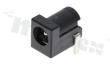 DC jack; high current 24V/5A, R/A; pin diameter 2.0mm; hole diameter 6.4mm; THT