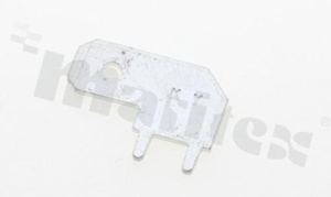 Flat terminal; male; 6.3mm; 0.8mm; r/a; THT; tinned brass