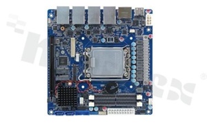 Płyta główna Mini-ITX; LGA1700; RAM: do 64GB; 2xSATA; 5xCOM; 12xUSB; 4xLAN; HDMI; 2xDP; LVDS lub eDP; DIO; PCIe x16; M.2 E-Key; 2xM.2 M-Key; temp. pracy: 0+55C; zasilanie: ATX