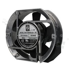 Fan; AC; 230V; 172x150x51mm; 100/115CFM; 1350/1700RPM; 31.3/33.3dBa.