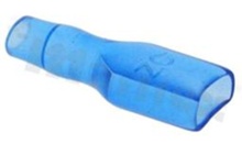 Insulation sleeve for flat connector 6.3mm; for wire OD=3.5mm;; L=25mm; W=7.8mm;; blue