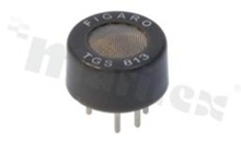 MOS-type combustible gas sensor (methane, propane, butane, hydrogen); range: 500-10000ppm; supply: 5V; power: 835mW