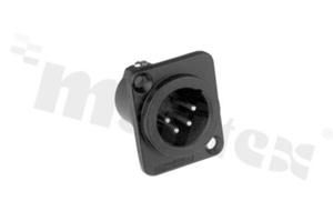 Złącze: XLR; gniazdo; AC; męskie; 10A; 133V; PIN: 4; 16AWG; proste; IP40