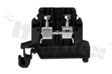 Installation terminal block; 1-level; 2-contacts; for wire 0,5-4,0mm2; screw terminal; black; Din rail; 690V/32A