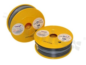 Single wire LGY/H05V-K; with copper multi-strand; grey/black; cross section 0.75mm2; AWG 18; 500V; -40+105 deg.C; 100m.