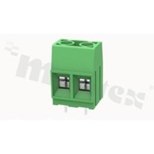 PCB terminal block; pitch 5.00mm; 2-ways; vertical; wire range 0.5-2.5mm2 (AWG 26-12); with screws for a cross screwdriver; brass cage; green color; UL 300V/20A, TUV 250V/20A