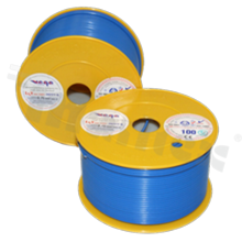 Przewód pojedynczy LGY/H05V-K; z wielodrutową miedzianą żyłą; niebieski; przekrój 0.75mm2; AWG 18; 500V; -40+105 st.C; 100m.