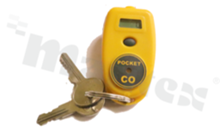 Pocket CO monitor, measure CO levels in real-time, small size, CR2450 battery, display, buzzer