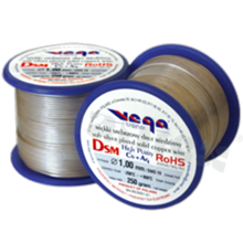Silver coated copper wire; diameter 1.00mm; SWG 19; -40+105 deg.C; 36m; 250g.