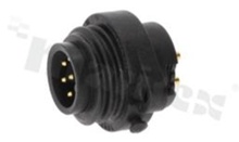 ECOMATE receptacle; C016 series; 7pins (6+PE); male; straight; 12A; 250V; for cable: max 2.5mm2( AWG14); gold plated pins; solder; IP67