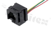 Socket RJ11; 3-contacts; with wires 70mm; size 6; 3u" Au