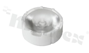 Soczewka do diod LED high power; kąt rozsyłu: 22 do 52 stopni FWHM; ilość diod: 1; rozmiar: okrąg 16mm; wysokość: 7.3mm; rodzaj materiału: PMMA; PC; sposób mocowania: taśma; kołek