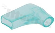 Insulation sleeve for flat connector 6.3mm; right angle; for wire OD=4.0mm;; L1=17mm;; L2= 16mm;; W=8.0mm;; green