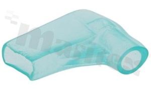 Insulation sleeve for flat connector 6.3mm; right angle; for wire OD=4.0mm;; L1=17mm;; L2= 16mm;; W=8.0mm;; green