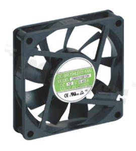 Wentylator; DC; 0.68m3/min; 0.20A; 14.0-27.6VDC; 4.80W; 3000RPM; 28dBA; 24 AWG; plastik; -10+70 st.C; 48g; 70x70x15mm