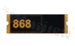 Antenna; chip; ISM; 855-880MHz; 0dBi; VSWR<2.7; linear; omni-directional; SMD; 10x3.2x0.6mm