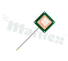 Antenna; active; patch; GNSS; 1164-1606MHz; 17dB; VSWR<1.63; RHCP; directional; RF1.13; 0.1m; IPEX; screw; 50x50x12.2mm