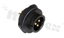 Gniazdo seria CC; 3-stykowe; męskie; proste; Imax = 20A; kabel: 4.0- 9.6mm2; z nakrętką z tyłu; z połączeniem zatrzaskowym; IP67