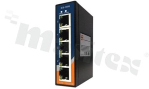 Switch przemysłowy niezarządzalny; 5 portów 10/100Base-T(X) RJ45; temp. pracy: -40+70 st.C; zasilanie redundantne 12...48VDC; montaż na szynie DIN