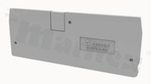 End/internal wall for through connectors; 2,2mm thick; grey; snap-on mounting